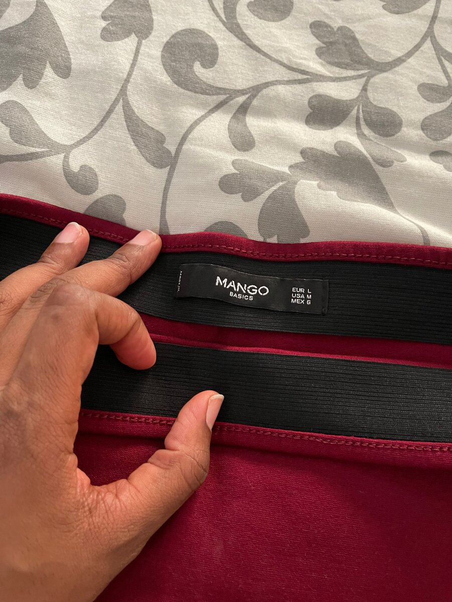 Mango Burgundy Pencil Skirt