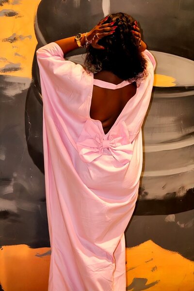 Robe Caftan Rose Élégant
