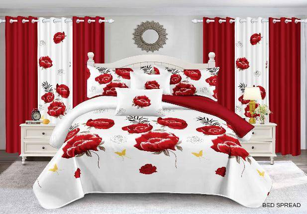 Bedroom set in red color