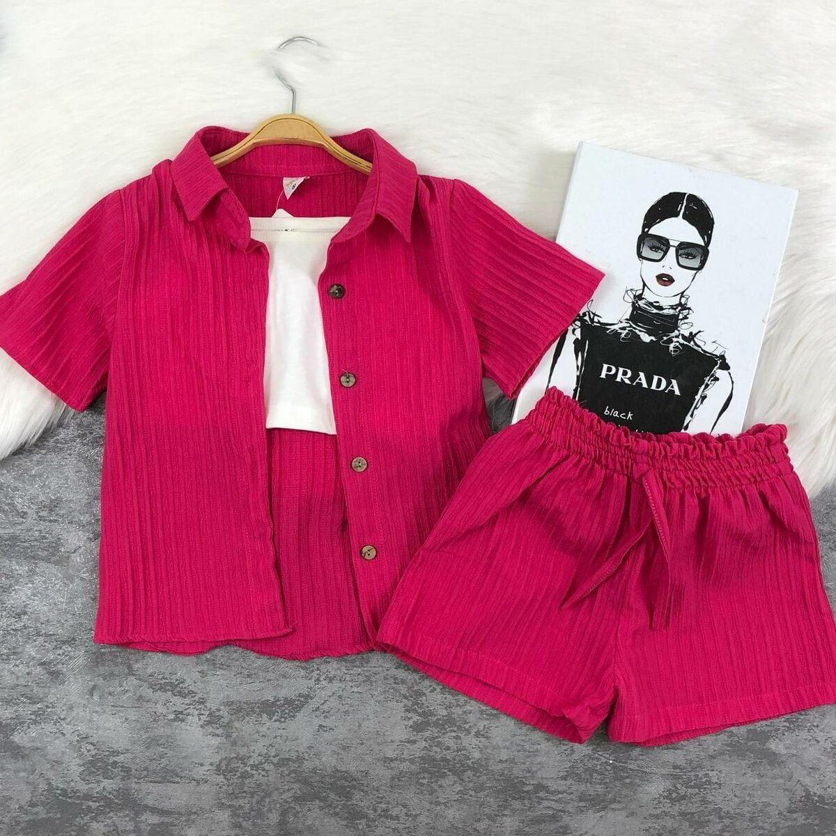 Ensemble d'été fille rose