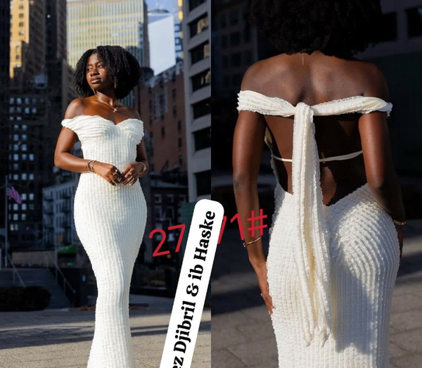 Robe sirène blanche élégante