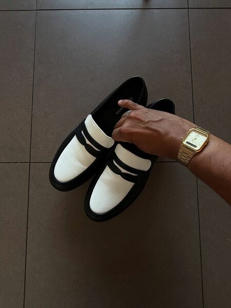 Mocassins en cuir bicolore