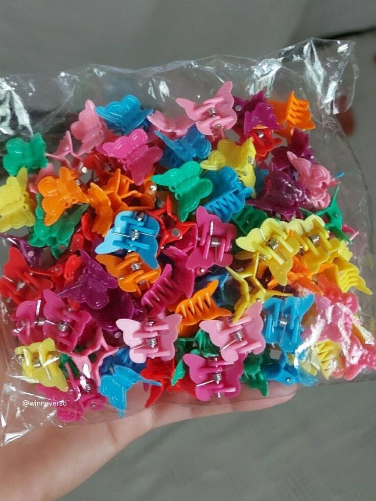 10 pinces papillons colorées