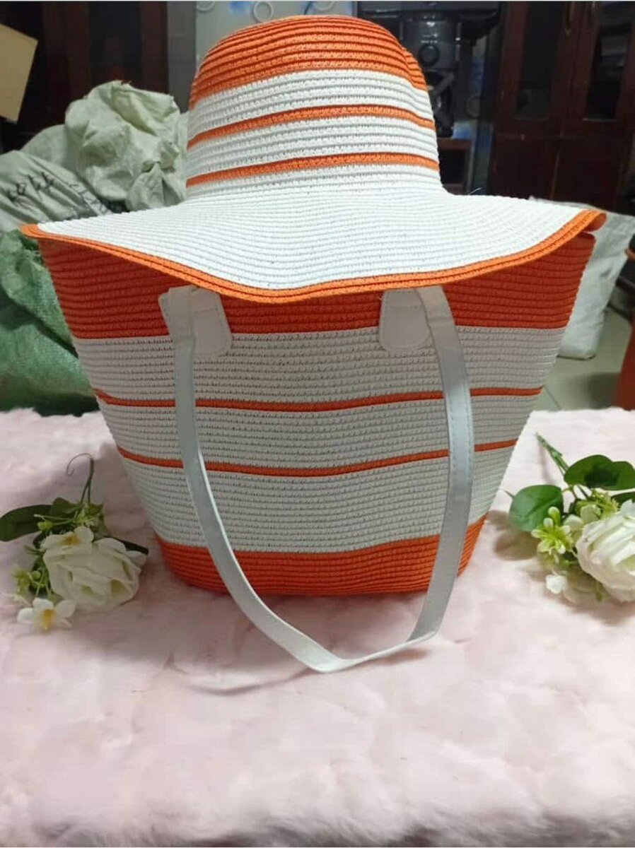 Sac de Plage en Paille Coloré