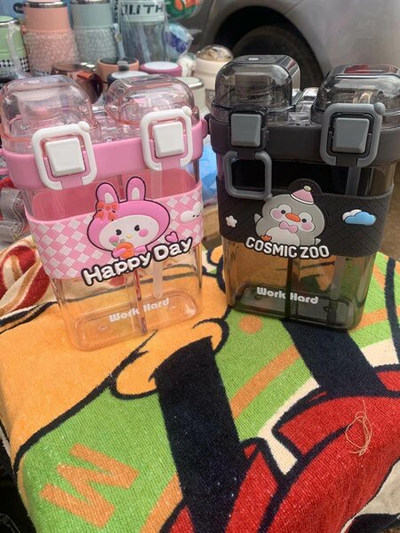 Cute Dual-Chamber Water Bottles
