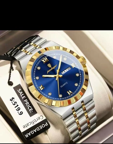 Montre Quartz Luxe Bleu