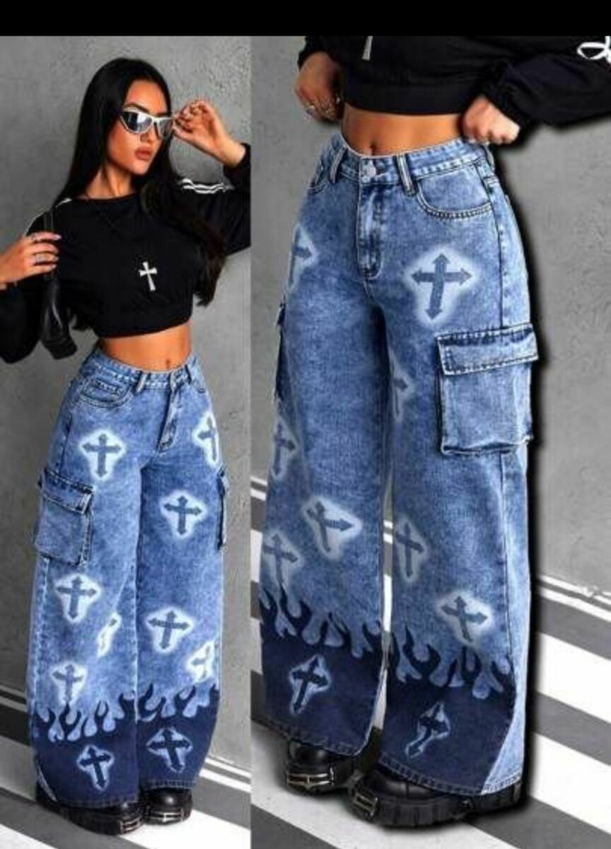 Jeans larges avec poches