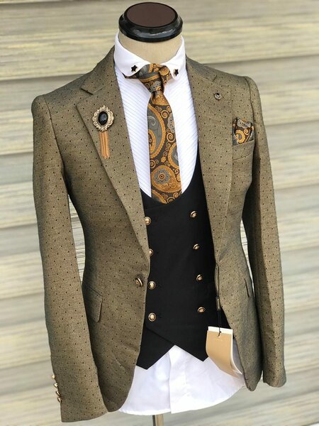 beige men's suit