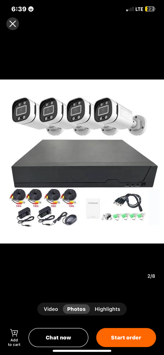 CCTV cameras 4 channel complete full colored kit