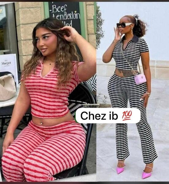 Ensemble Rayé à la Mode