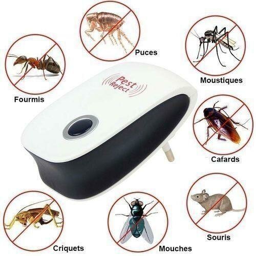 Répulsif A Ultrasons Anti-Insectes - Multifonctons - Blanc