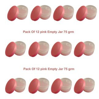 pack of 12 pink empty jar for creams and lotion 75 ml
