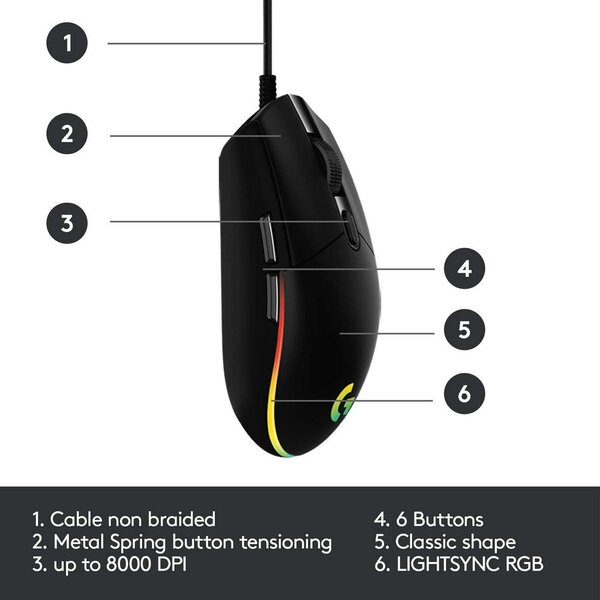 Souris Gaming Logitech G102 RGB