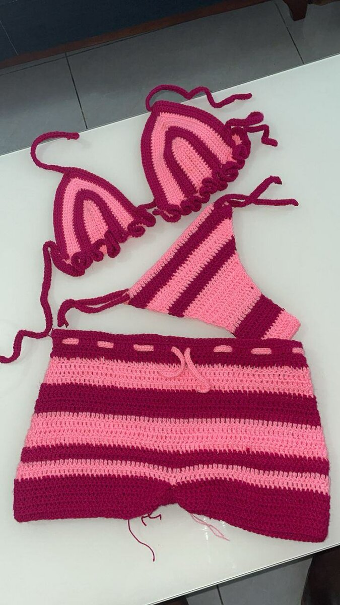 Bikini crochet coloré