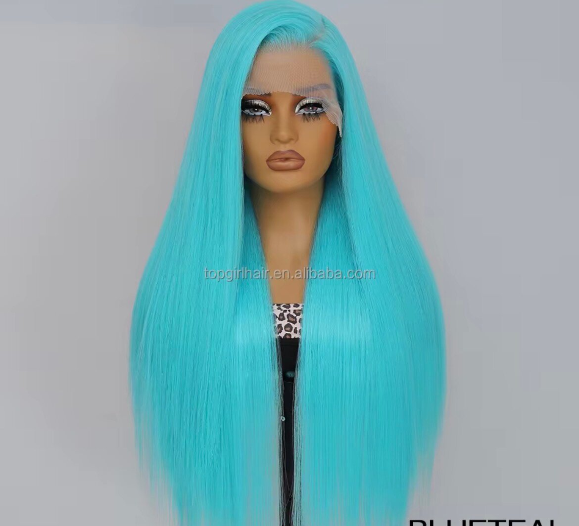 Perruque en dentelle frontale colorée