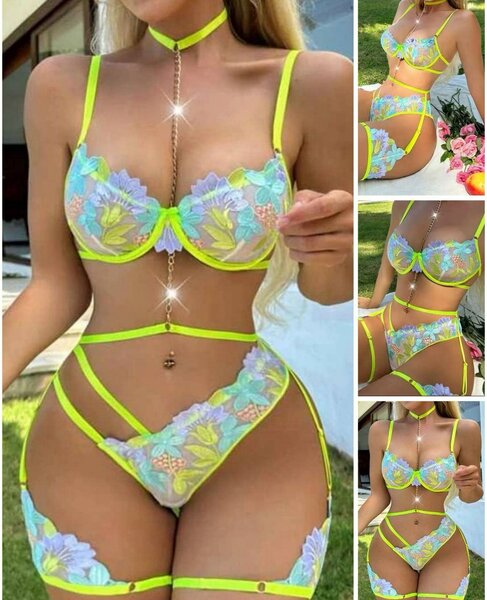 Ensemble Lingerie Sexy Fleuri