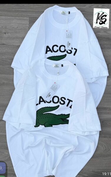T-shirts blancs Lacoste logo
