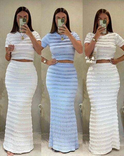 Robe longue moulante rayée