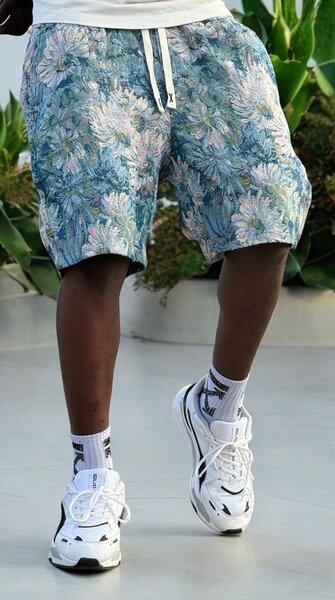 Shorts à motifs tropical et nounours