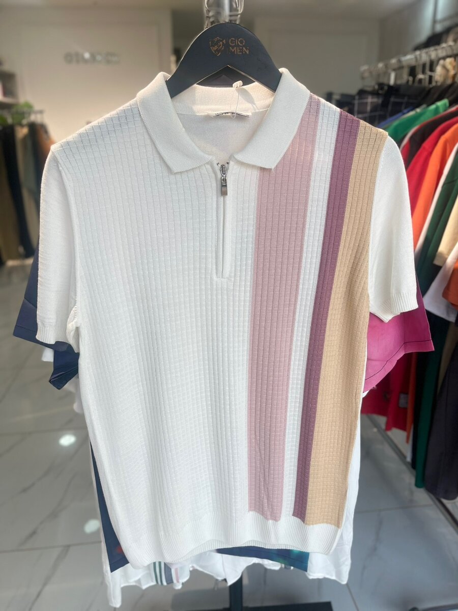 Zip up Polo neck shirt