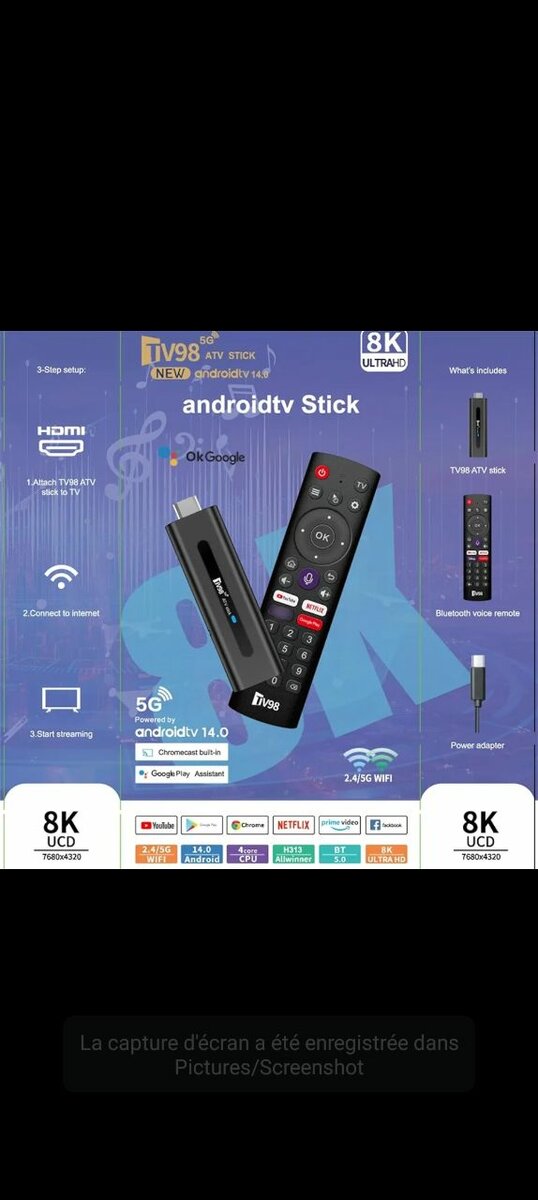 Clé TV Android 8K