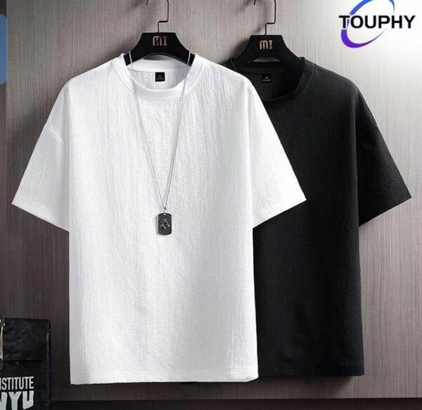 T-shirts en coton noir et blanc