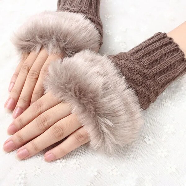 Finger-less Fur Mittens