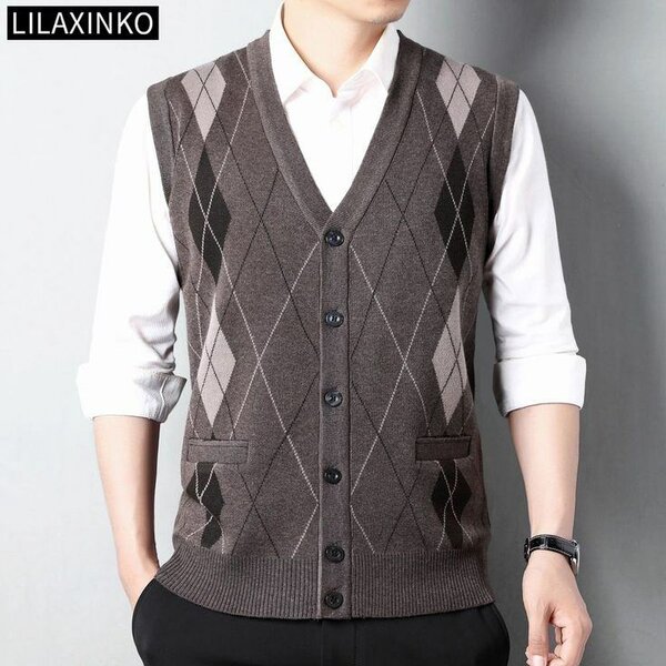 Gilet sans manches en tricot pour homme