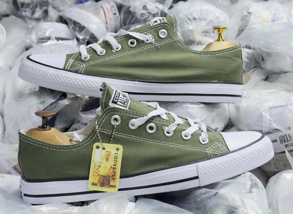 Baskets basses vertes unisexes