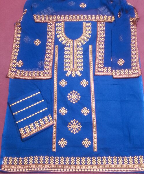 Cotton lawn 4side dupatta