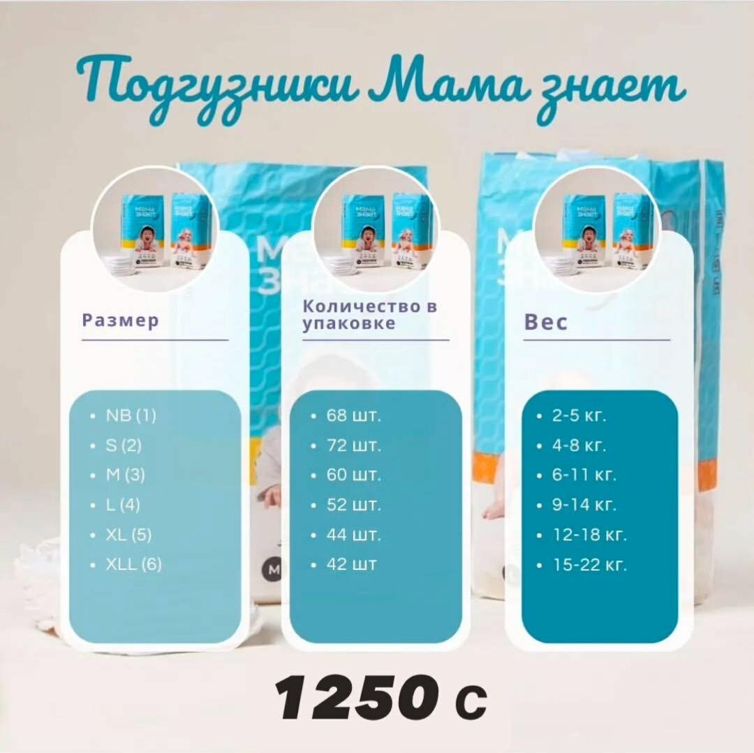 Мама Знает подгузники классного качества