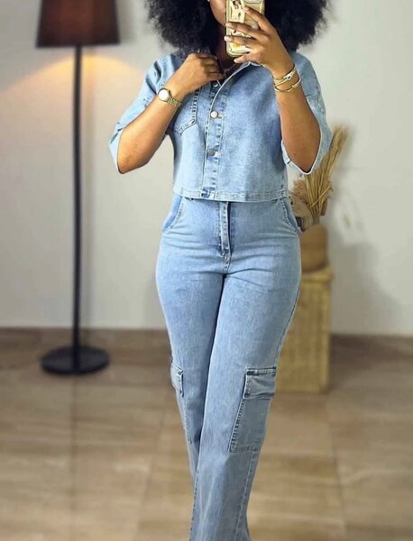Combinaison en denim pour femme