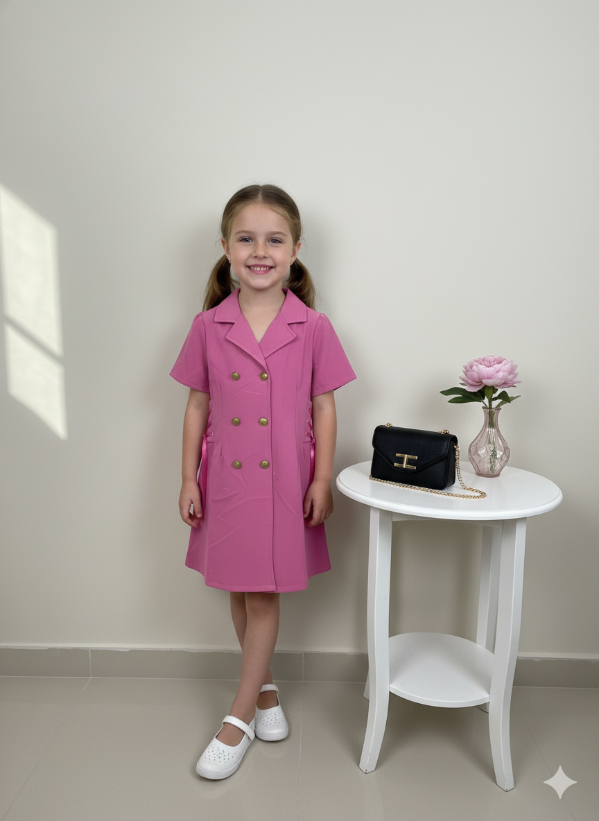 Robe blazer fille rose 5-6ans