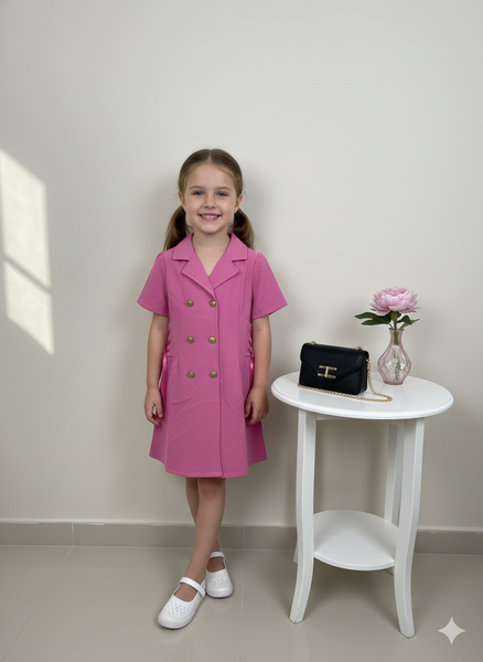 Robe blazer fille rose 5-6ans