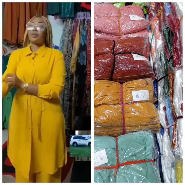 Robe chemise en lin jaune