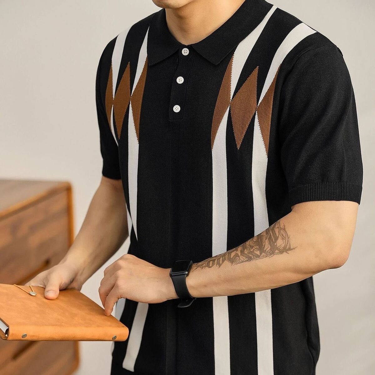 Polo rétro à rayures colorées