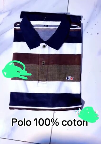 Polo en coton rayé homme