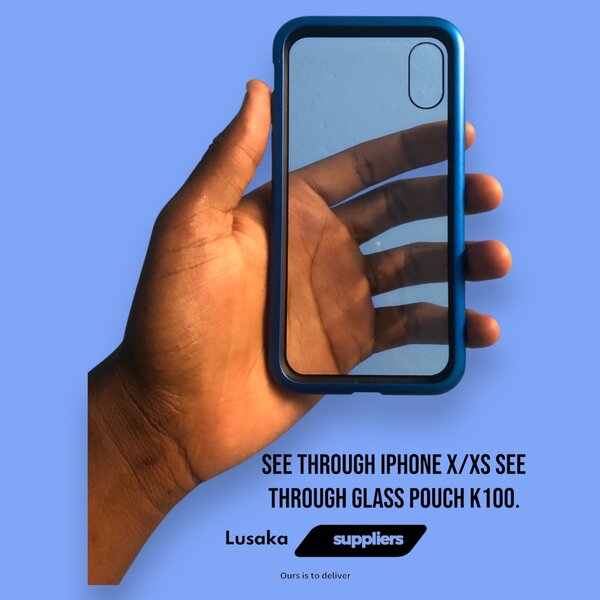 iPhone X/xs glass see-through magnetic casing.