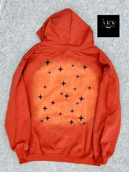 Sweat à Capuche Étoilé Orange