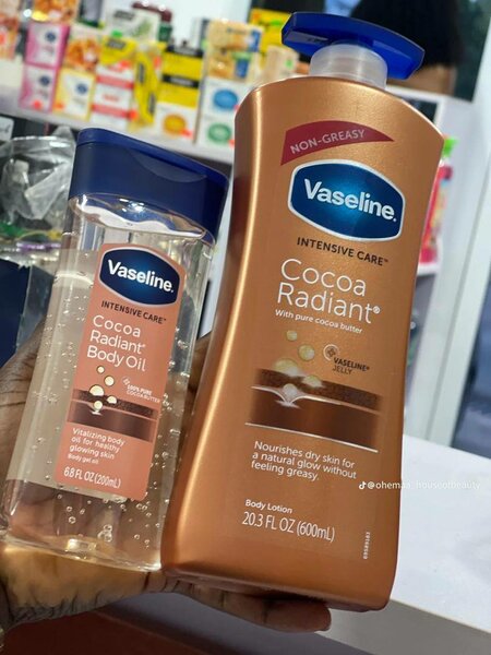 Vasline cocoa body lotion and oil