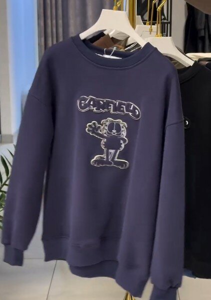 Толстовка синяя с принтом