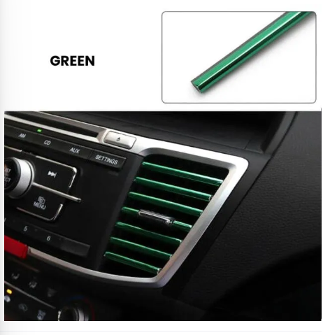 10Pcs Universal Car Air Conditioner Decorative U Shape Moulding Strips Green