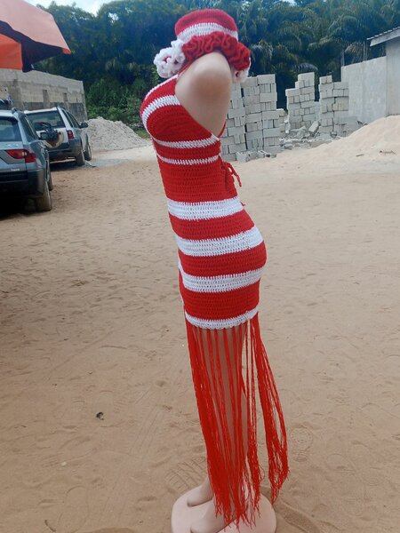 Robe crochet rayée été