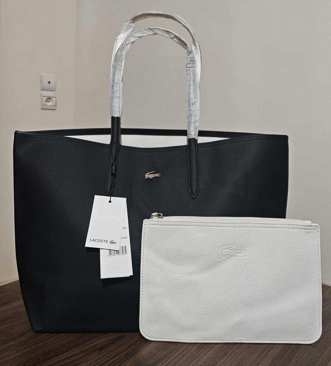 Sac cabas en cuir Lacoste