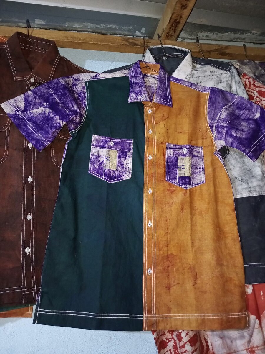 Chemise bicolore à manches courtes