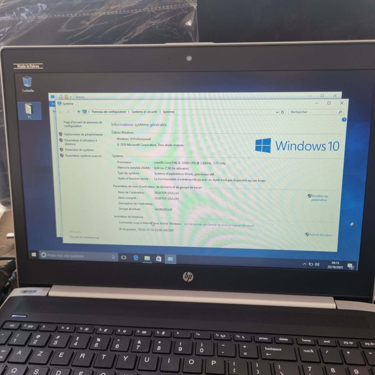 PC Portable HP Corei5 15"SSD