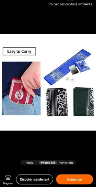 Tapis de prière de poche