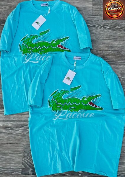 T-shirt bleu tendance crocodile