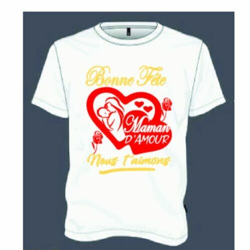 T-Shirt Fête Des Mères en blance