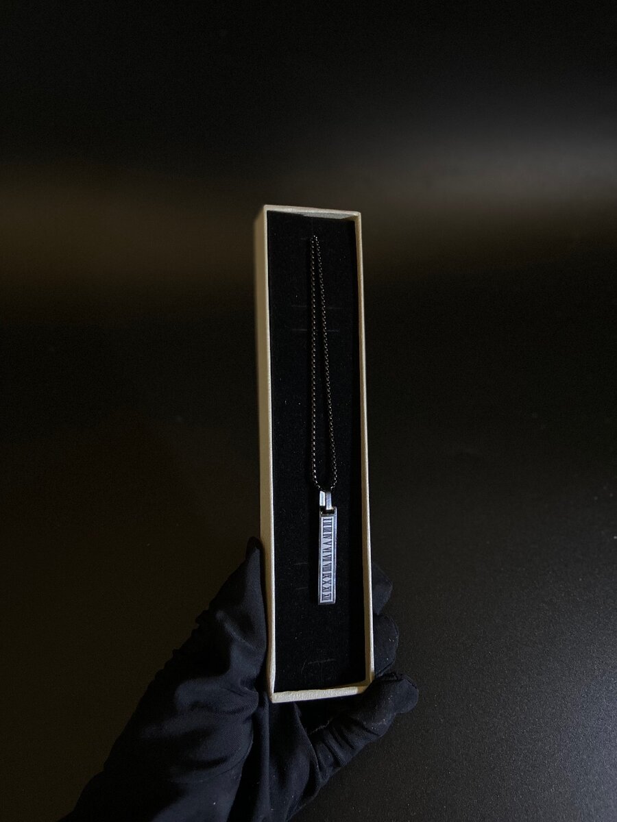 Roman numeral necklace (Black stainless Pendant)